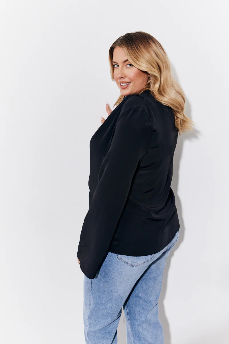 Cowl Neck Draped Blouse