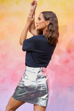 Metallic Mini Skirt