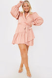 Satin Frill Hem Mini Dress