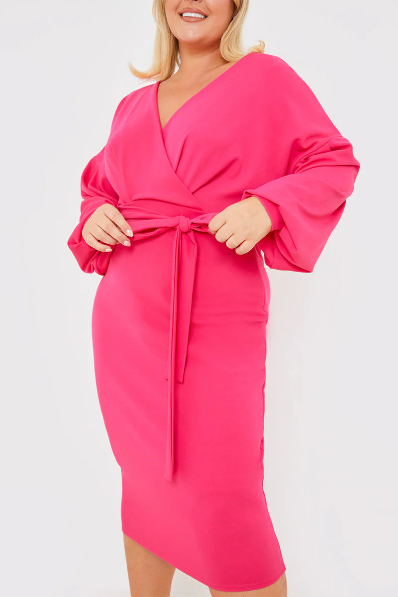 Scuba Bardot Belted Dress