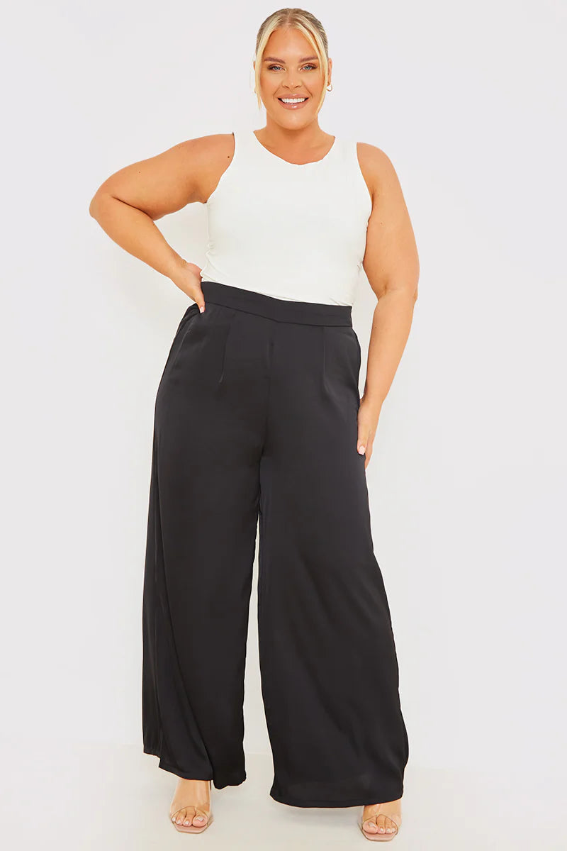 Satin Wide Leg Trousers