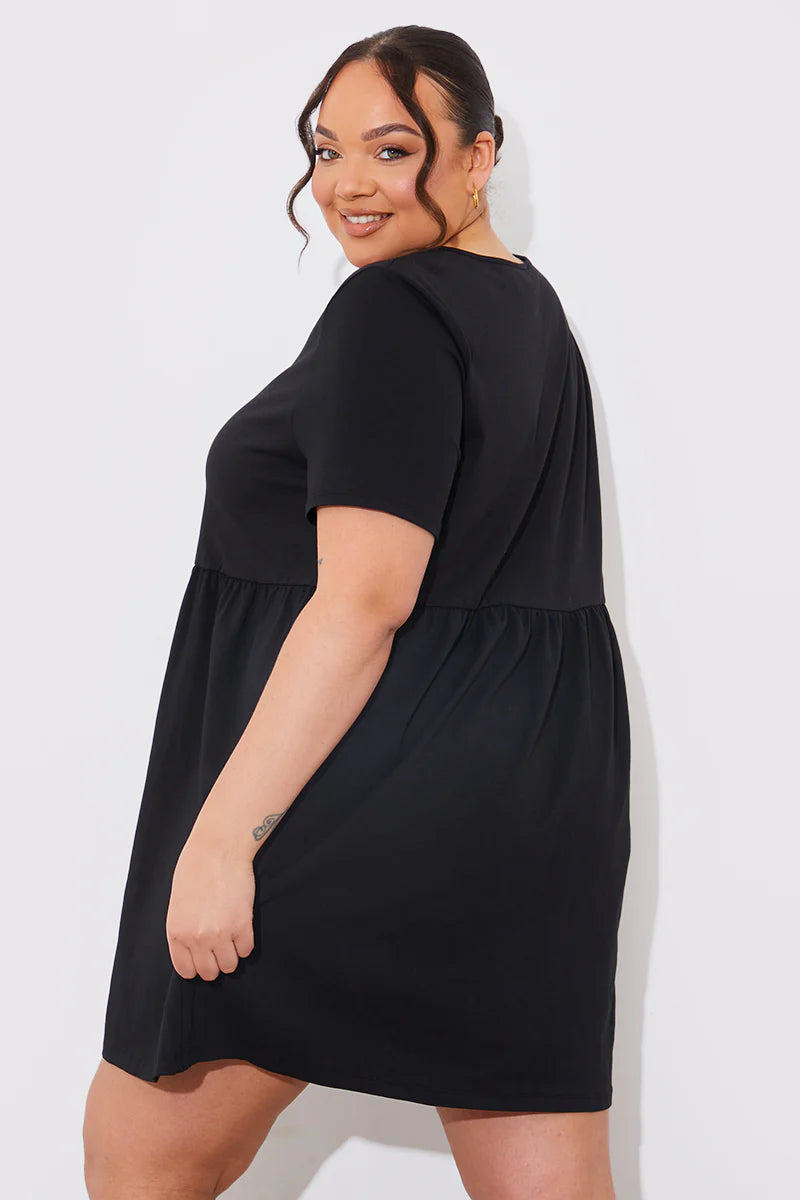 Short Sleeve Mini Smock Dress