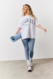 White Fits Pilates Graphic Oversized T-Shirt