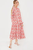 Floral Wrap Midi Dress