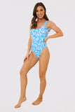Mosaic Print Low Back Swimsuit