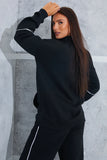 Contrast Binding Zip Longline Sweat