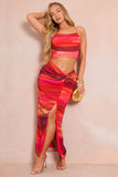 Abstract Print Co-Ord Maxi Skirt
