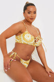 Scarf Print Tie Side Bikini Bottom