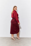 Burgundy Satin Shirt
