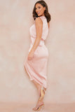 Satin One Shoulder Midaxi Dress