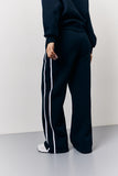 Navy Fits Wide Leg Side Stripe Co-Ord Jogger