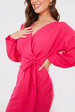 Scuba Bardot Belted Dress