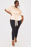 Knot Front Satin Blouse