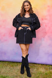Denim Skirt With Contrast Stitching Co ord