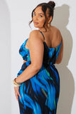 Abstract Print Draped Cami Co-Ord Top