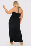 Halterneck Ruched Front Midaxi Dress