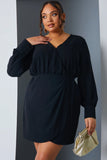 Draped Wrap Mini Dress