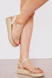 Metallic Knot Front Wedges