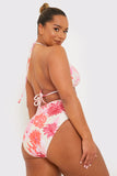 Floral Print High Waisted Bikini Bottom