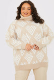 Roll Neck Pearl Detail Knit Jumper