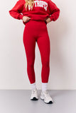 Red High Waisted Sculpt and Control Leggings