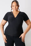 Slinky Twist Front Short Sleeve Top