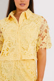 Premium Lace Cropped Co-Ord Shirt