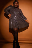 Disco Sequin Skater Mini Dress