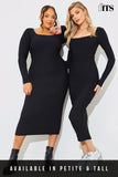 Scoop Neck Rib Midaxi Dress