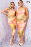 Ombre Mesh Bandeau Midi Dress