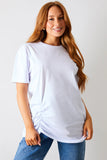 Ruched Longline Aysmmetric T-Shirt