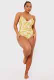 Scarf Print Twist Front Swimsuit