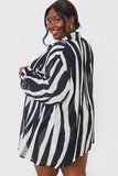 Zebra Print Button up Chiffon Co-Ord Beach Shirt