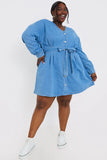 Belted Denim Shirt Dress