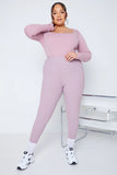 Long Sleeved Ribbed Square Neck Bodysuit