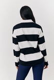 Black & White 90's Stripe Long Sleeve Rugby Shirt