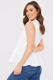 Cotton Sleeveless Peplum Blouse