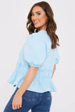 Cotton Frill Peplum Blouse