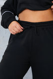 Contrast Piping Wide Leg Joggers