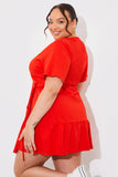 Short Sleeve Wrap Swing Dress