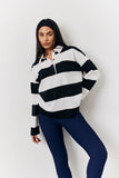 Black & White 90's Stripe Long Sleeve Rugby Shirt
