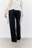 Black Sequin Wide Leg Trouser
