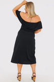 Bardot Split Detail Midi Dress