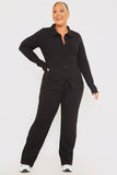Ribbed Drawstring Wide Leg Trousers