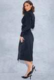 Wrap Collared Midi Dress