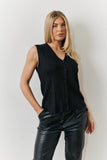 Rib Knit Button Up Co Ord Waistcoat