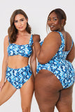 Abstract Print High Waisted Bikini Bottoms