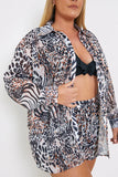 Leopard Print Chiffon Co-Ord Beach Shirt