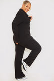 Ribbed Drawstring Wide Leg Trousers