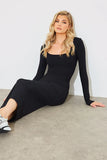 Scoop Neck Rib Midaxi Dress